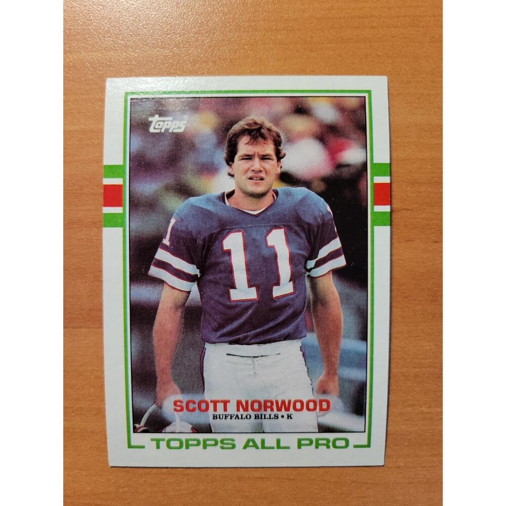 Scott Norwood 1989 Topps #42 - Buffalo Bills - All Pro - NFL - Fresh pull